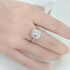Channel Set Emerald Cut Lab Grown Diamond Ring 18K White Gold