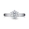 Six-Prong Bezel Set Solitaire Diamond Engagement Ring Setting