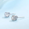 Classic Six-Prong Lab Grown Diamond Stud Earrings in 18K White Gold