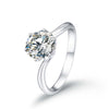 Classic Six-Prong Swirl Solitaire Style Diamond Engagement Ring Setting