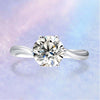 Classic Six-Prong Swirl Solitaire Style Diamond Engagement Ring Setting
