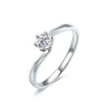 Classic Swirl Solitaire Lab Grown Diamond Ring in 18K White Gold