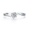 Classic Swirl Solitaire Lab Grown Diamond Ring in 18K White Gold