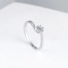 Classic Swirl Solitaire Lab Grown Diamond Ring in 18K White Gold