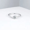 Classic Swirl Solitaire Lab Grown Diamond Ring in 18K White Gold