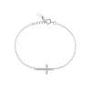 Cross-shaped Lab Grown Diamond Bracelet 18K White Gold