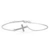 Cross-shaped Lab Grown Diamond Bracelet 18K White Gold
