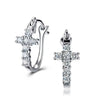Cross-shaped Lab Grown Diamond Earrings 18K White Gold