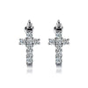 Cross-shaped Lab Grown Diamond Earrings 18K White Gold