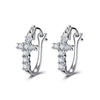 Cross-shaped Lab Grown Diamond Earrings 18K White Gold