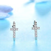 Cross-shaped Lab Grown Diamond Earrings 18K White Gold