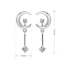 Double Four Prong Moon-shape Lab Grown Diamond Earrings 18K White Gold