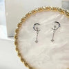 Double Four Prong Moon-shape Lab Grown Diamond Earrings 18K White Gold