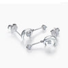 Double Four Prong Moon-shape Lab Grown Diamond Earrings 18K White Gold