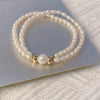 Double Freshwater Drop-Shape Pearl Bracelet AAA Grade