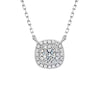 Double Halo Lab Grown Diamond Necklace in 18K White Gold
