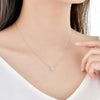 Double Halo Lab Grown Diamond Necklace in 18K White Gold