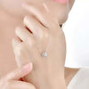 Double Halo Lab Grown Diamond Necklace in 18K White Gold