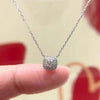 Double Halo Lab Grown Diamond Necklace in 18K White Gold