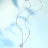 Double Heart Shaped Halo Lab Grown Diamond Necklace in 18K White Gold