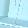 Double Heart Shaped Halo Lab Grown Diamond Necklace in 18K White Gold