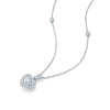 Double Heart Shaped Halo Lab Grown Diamond Necklace in 18K White Gold