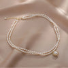 Double Strand White Freshwater Drop-Shape Pearl Necklace
