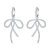 Extra-Large Bowknot Shape Lab Grown Diamond Drop Earrings 18K White Gold