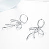 Extra-Large Bowknot Shape Lab Grown Diamond Drop Earrings 18K White Gold