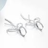 Extra-Large Bowknot Shape Lab Grown Diamond Drop Earrings 18K White Gold