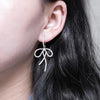 Extra-Large Bowknot Shape Lab Grown Diamond Drop Earrings 18K White Gold