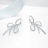 Extra-Large Bowknot Shape Lab Grown Diamond Drop Earrings 18K White Gold