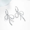 Extra-Large Bowknot Shape Lab Grown Diamond Drop Earrings 18K White Gold