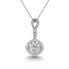 Floating Halo Bezel Set Diamond Pendant Setting
