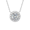 Floating Halo Lab Grown Diamond Necklace in 18K White Gold