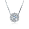 Floating Halo Lab Grown Diamond Necklace in 18K White Gold