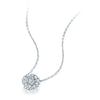 Floating Halo Lab Grown Diamond Necklace in 18K White Gold