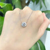 Floating Halo Lab Grown Diamond Necklace in 18K White Gold
