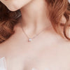 Floating Halo Lab Grown Diamond Necklace in 18K White Gold