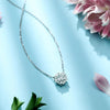 Floating Halo Lab Grown Diamond Necklace in 18K White Gold