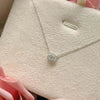 Floating Halo Lab Grown Diamond Necklace in 18K White Gold