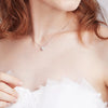 Floating Halo Lab Grown Diamond Necklace in 18K White Gold