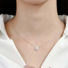 Floating Halo Lab Grown Diamond Necklace in 18K White Gold