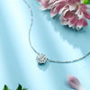 Floating Halo Lab Grown Diamond Necklace in 18K White Gold