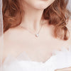 Floating Halo Lab Grown Diamond Necklace in 18K White Gold
