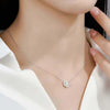Floating Halo Lab Grown Diamond Necklace in 18K White Gold