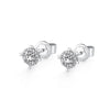 Floating Halo Lab Grown Diamond Stud Earrings in 18K White Gold