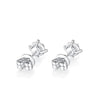 Floating Halo Lab Grown Diamond Stud Earrings in 18K White Gold