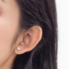 Floating Halo Lab Grown Diamond Stud Earrings in 18K White Gold