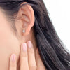 Floating Halo Lab Grown Diamond Stud Earrings in 18K White Gold
